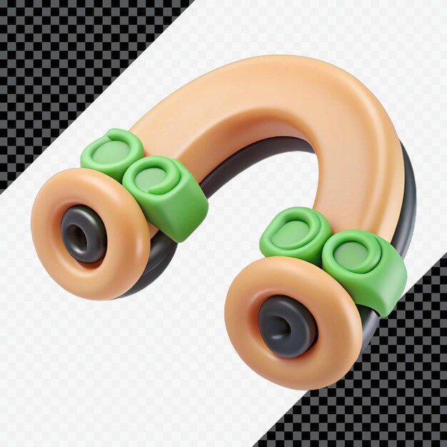 Oggetto astratto 3D con forme verdi e arancioni