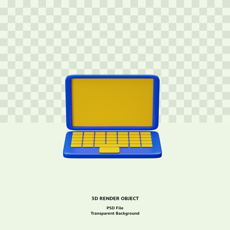 PSD oggetto dell'illustrazione dell'icona del computer portatile 3d reso psd premium