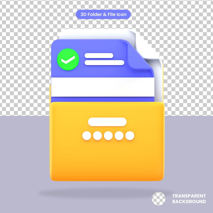 PSD oggetto di cartella verificato renderizzato 3d