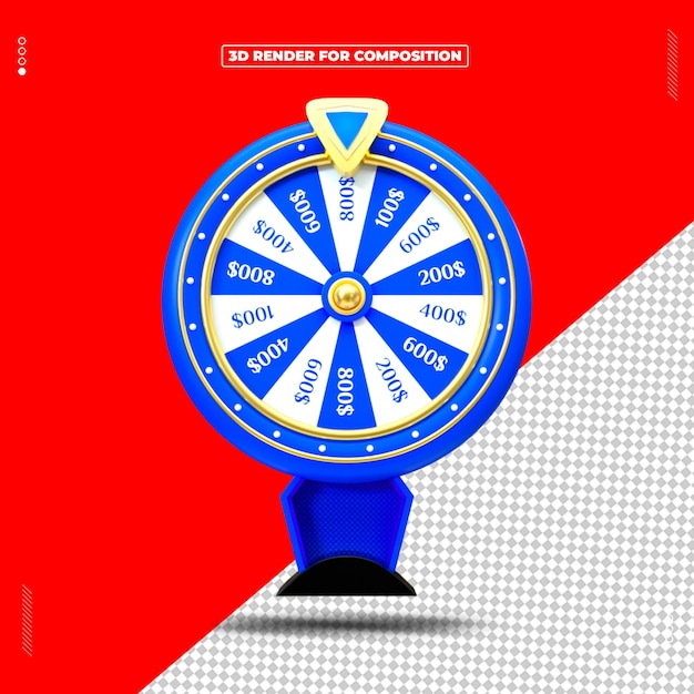 Oggetto di rendering 3D roulette del casinò