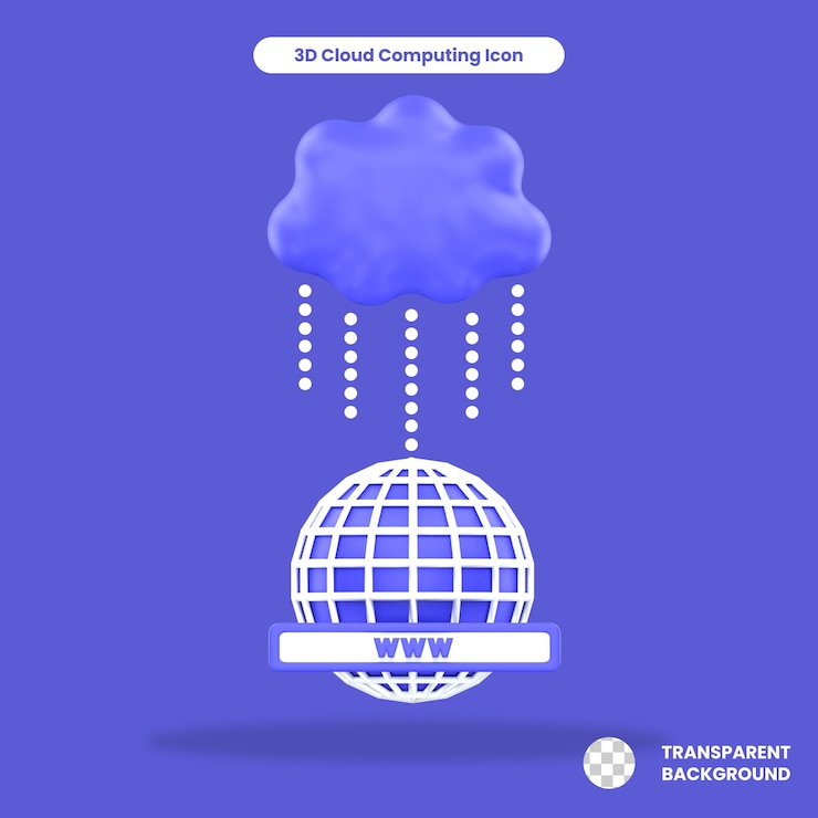 PSD oggetto di rete cloud renderizzato in 3d