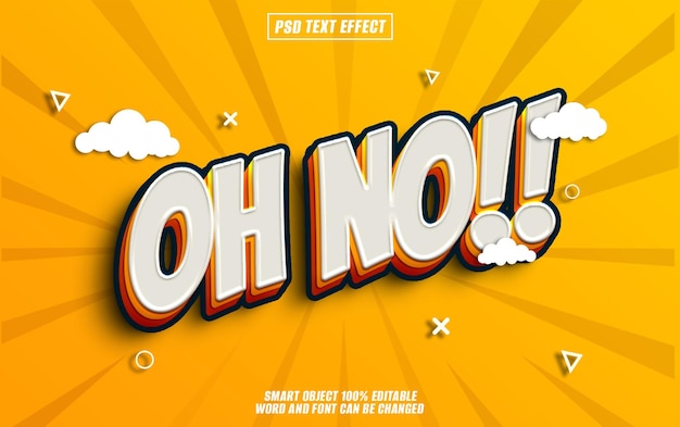 oh nessun effetto di testo carattere editabile tipografia testo 3D