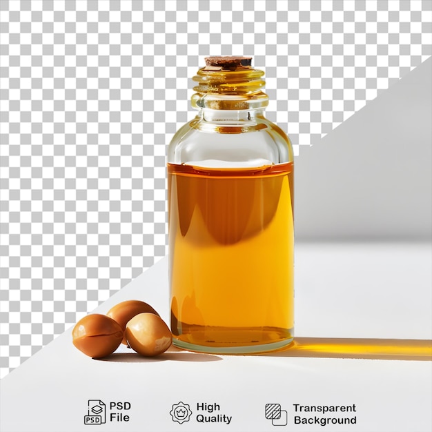 PSD oil bottle mockup that is on a transparent background with png file