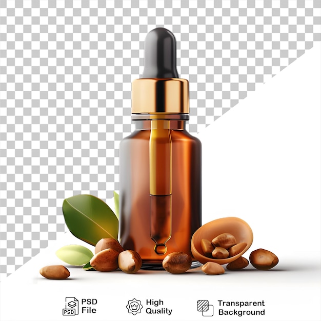 PSD oil bottle mockup that is on a transparent background with png file