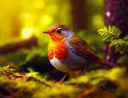 PSD un oiseau avec un bec rouge et noir est assis sur une branche avec des baies rouges