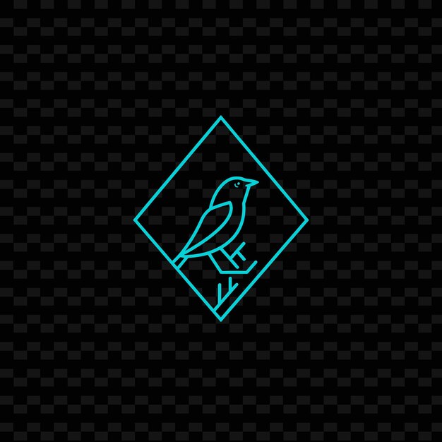 PSD oiseau bleu abstrait sur un fond noir avec un oiseau sur le dessus