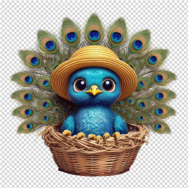 PSD un oiseau bleu avec un chapeau qui dit 