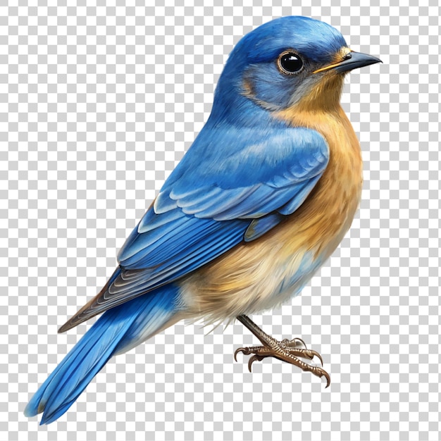 PSD oiseau bleu isolé sur un fond transparent
