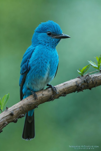 Un oiseau bleu avec une queue noire et blanche