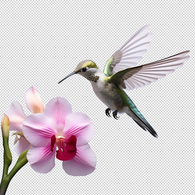 Oiseau Colibri Près Des Fleurs De Gants De Renard