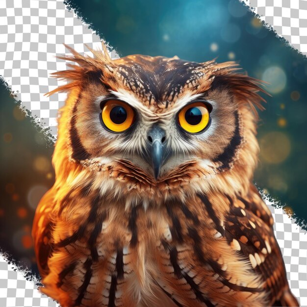 PSD oiseau connu pour être fond transparent hibou sage