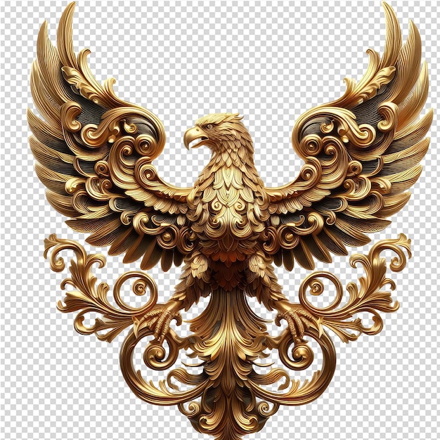 PSD l'oiseau d'or de la majesté des oiseaux en 3d