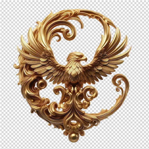 PSD l'oiseau d'or de la majesté des oiseaux en 3d