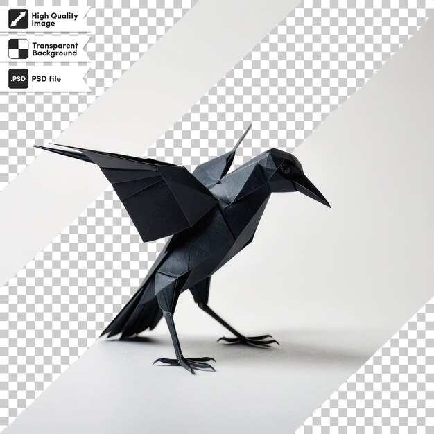 Oiseau origami PSD sur fond transparent avec couche de masque modifiable