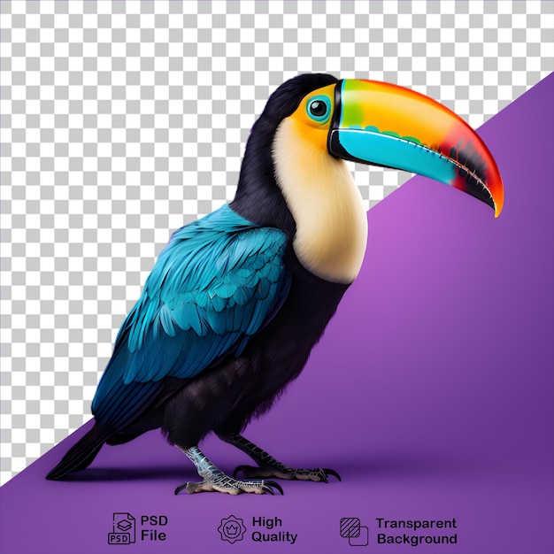 PSD oiseau tropical toucan isolé sur fond transparent inclure un fichier png