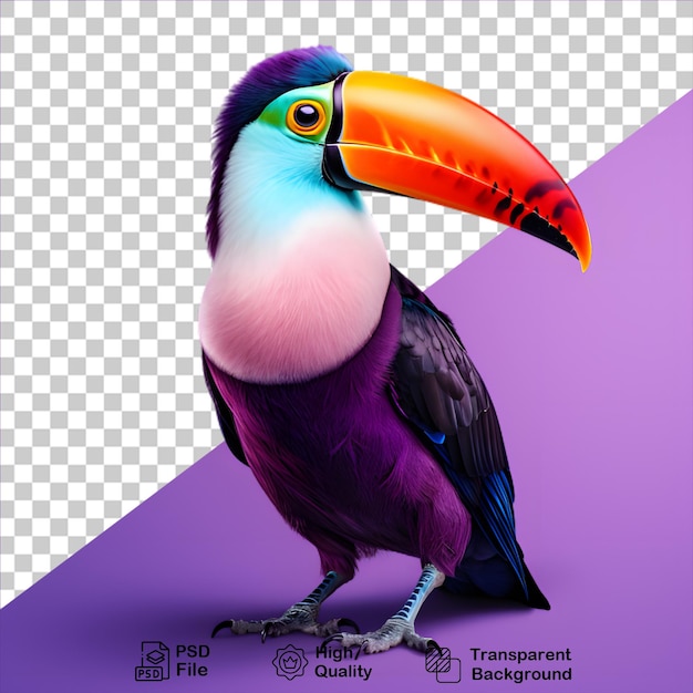 PSD oiseau tropical toucan isolé sur fond transparent inclure un fichier png