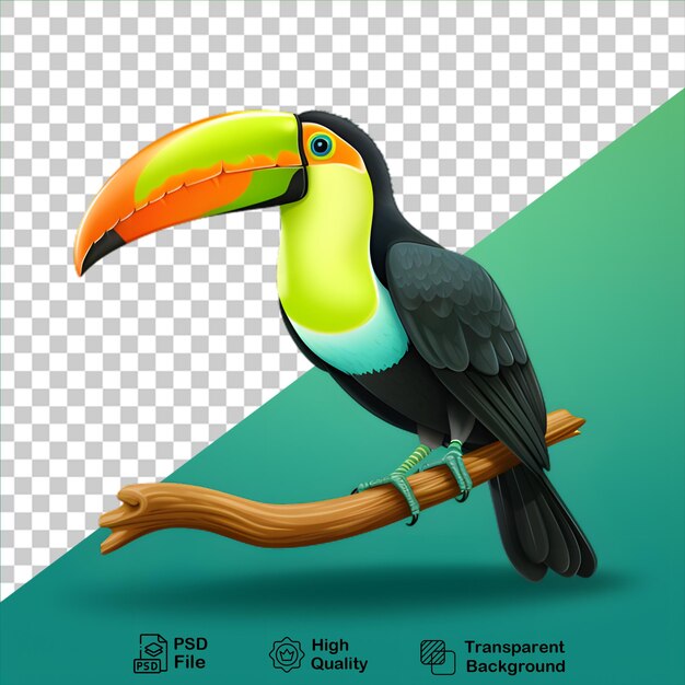 PSD oiseau tropical toucan isolé sur fond transparent inclure un fichier png