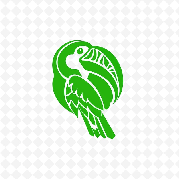 PSD oiseau vert sur un fond blanc avec un motif de l'image d'un perroquet