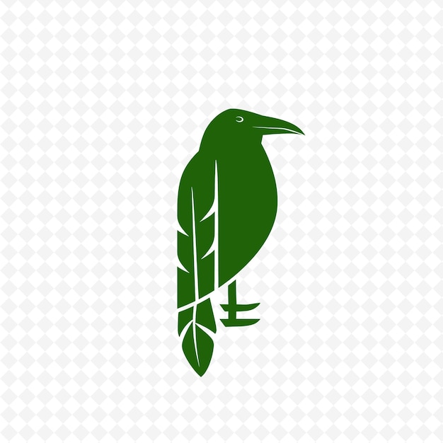 PSD un oiseau vert avec une plume verte sur le dos