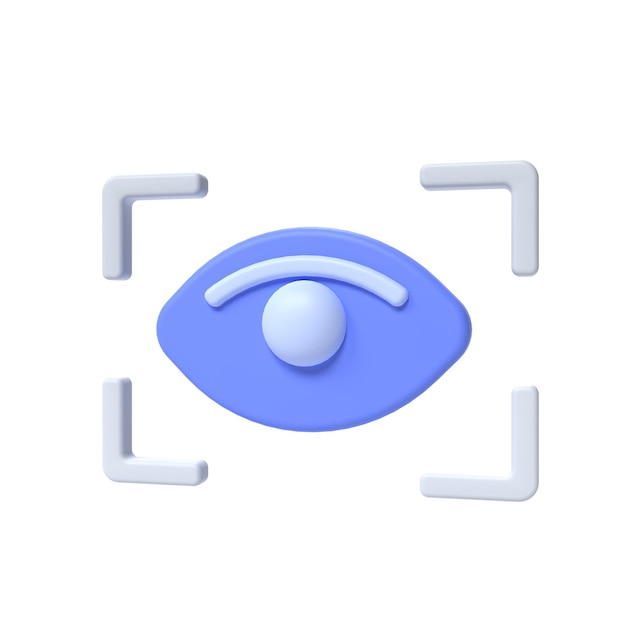 PSD ojo 3d vector icono ilustración activo