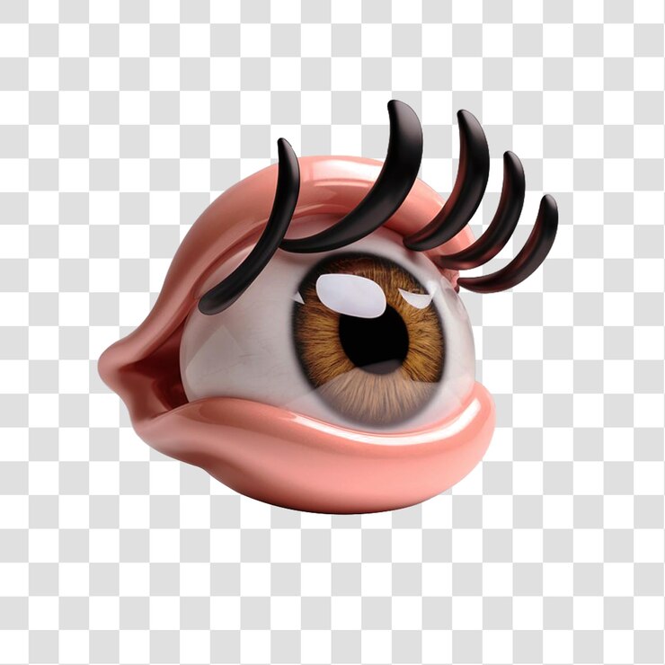 Un ojo estilizado de dibujos animados aislado sobre un fondo transparente