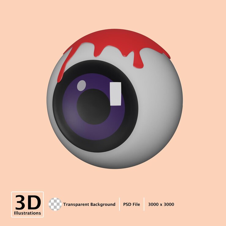 PSD ojo hallowen 3d icono ilustración