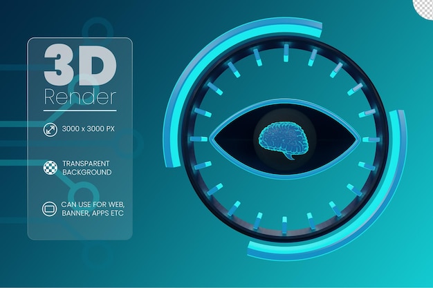 PSD ojo y hud en el concepto de inteligencia artificial