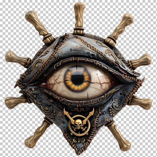 PSD ojo pirata steampunk aislado en un fondo transparente