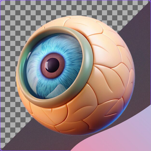Ojo renderizado en 3D con estructura detallada