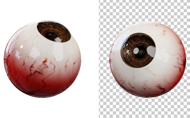 Ojos humanos realistas con iris marrón y globos oculares en 3D