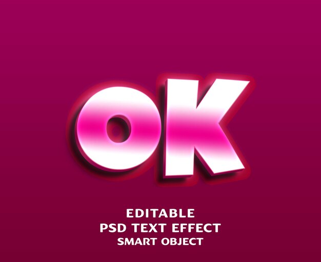 Ok 3D-Text-Effekt-Design
