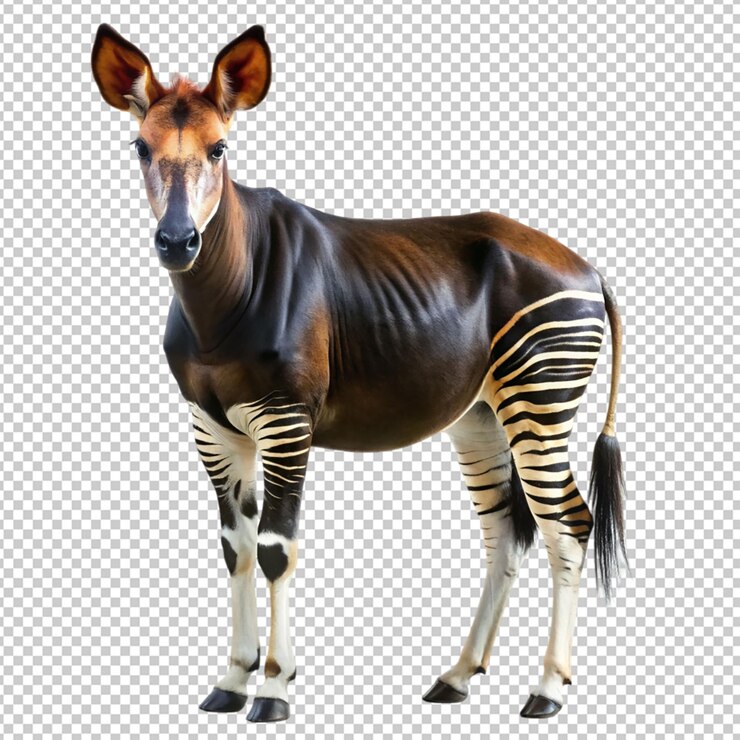 PSD okapi en un fondo transparente