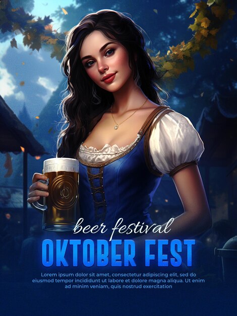 PSD oktoberfest beer festival banner template