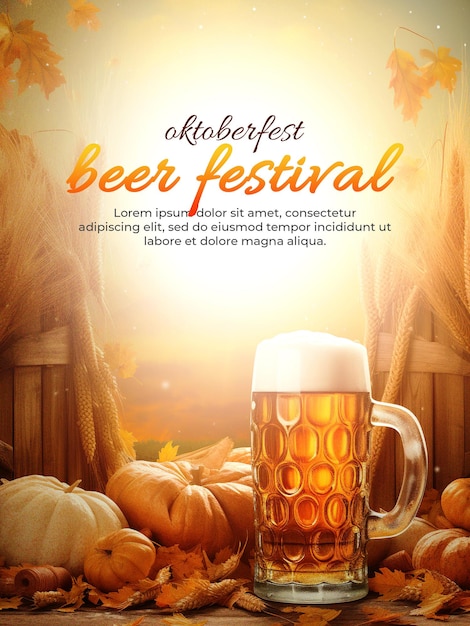 PSD oktoberfest beer festival banner