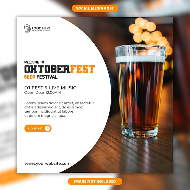 Oktoberfest Beer Festival Médias Sociaux Et Modèle De Publication Instagram