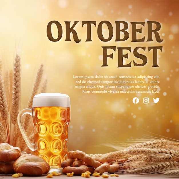 PSD oktoberfest-social-media-beitragsvorlage