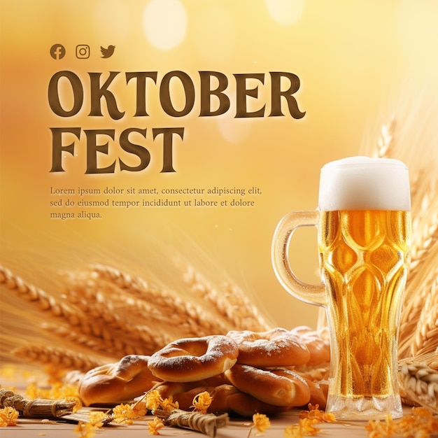 Oktoberfest-Social-Media-Beitragsvorlage