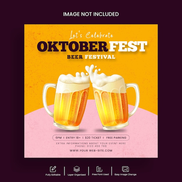 Oktoberfest und bierfestival social-media-post und instagram-banner-design