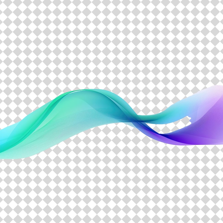 PSD ola de colores aislada en fondo transparente formato de archivo png