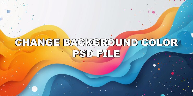 PSD una ola colorida con un fondo de acciones de sección azul y naranja