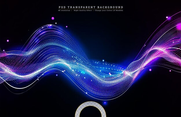 Ola de ecualizador de colores en un fondo transparente