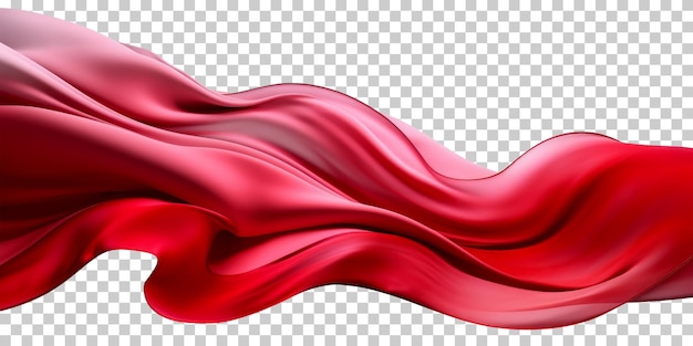 PSD ola de seda roja aislada sobre fondo transparente