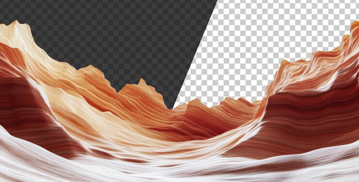 PSD las olas de piedra arenisca en una formación de paisaje desértico cortan stock png