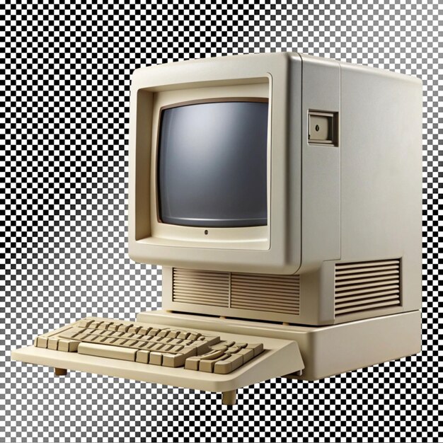 old computer design on transparent background