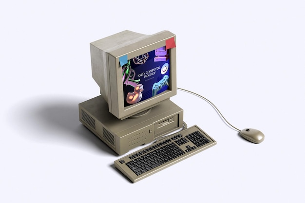 Old computer mockup design