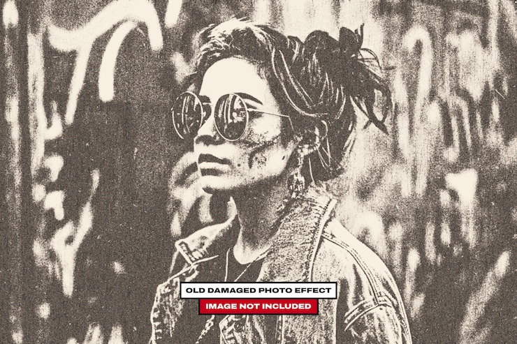 PSD old damaged photo effect