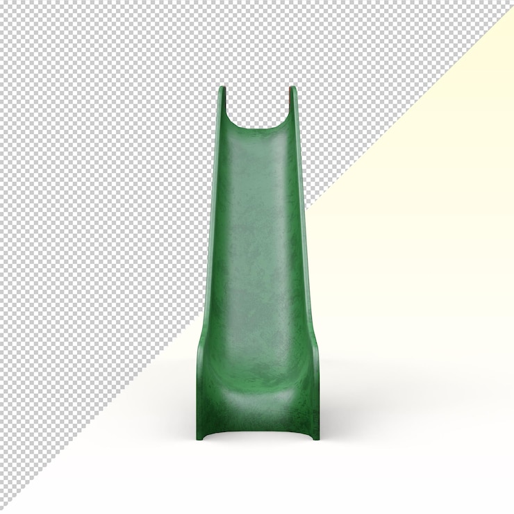 PSD old playground green slide