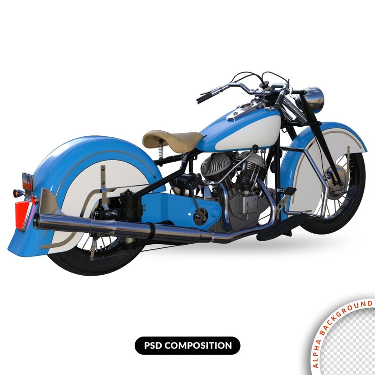 PSD old street bike renderização 3d psd premium