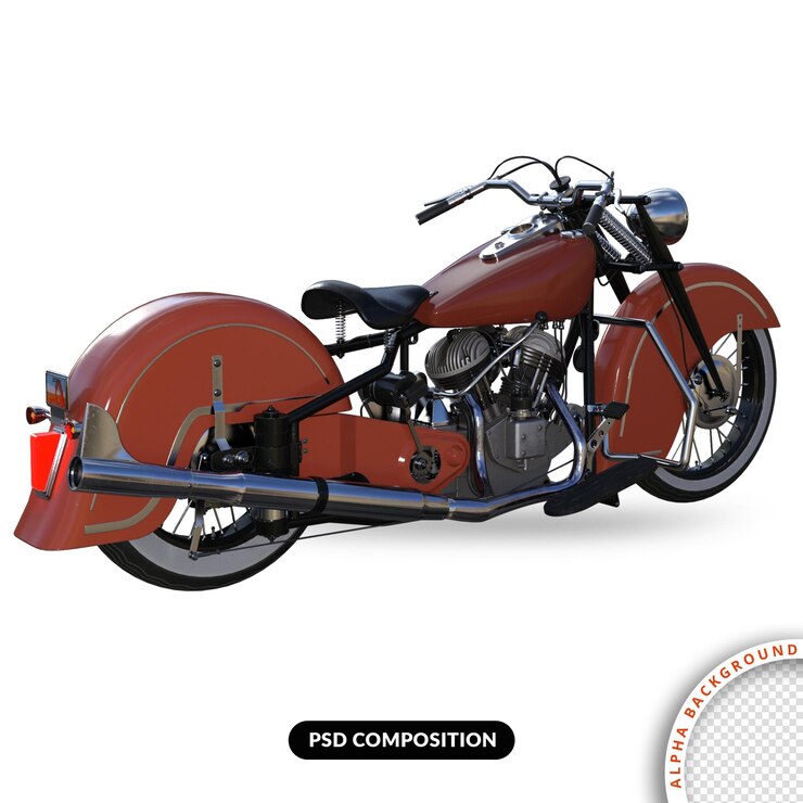 PSD old street bike renderização 3d psd premium