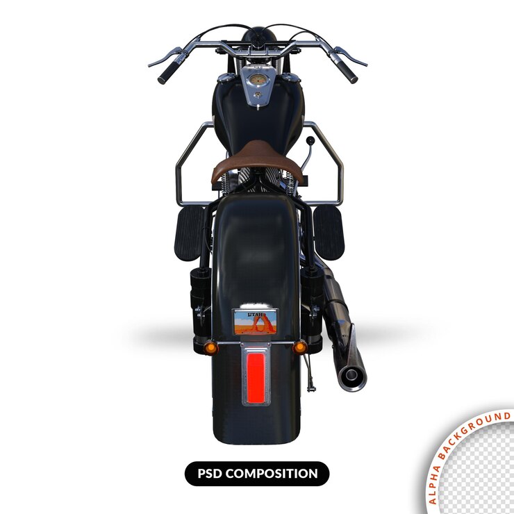 PSD old street bike renderização 3d psd premium